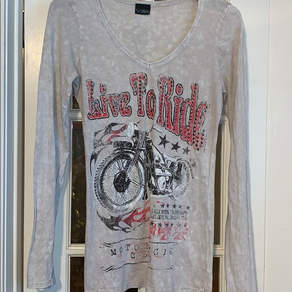 Daytrip Ladies Long sleeve V-neck “Live to Ride”